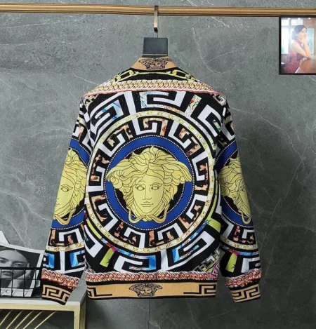 VERSACE BAROQUE LOGO PRINTED ZIP UP JACKET